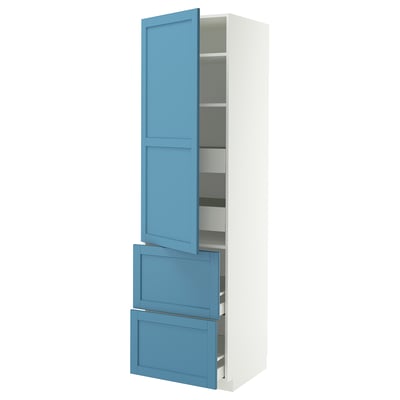 METOD / MAXIMERA Élément haut+tablettes/4tir/pte/2fc