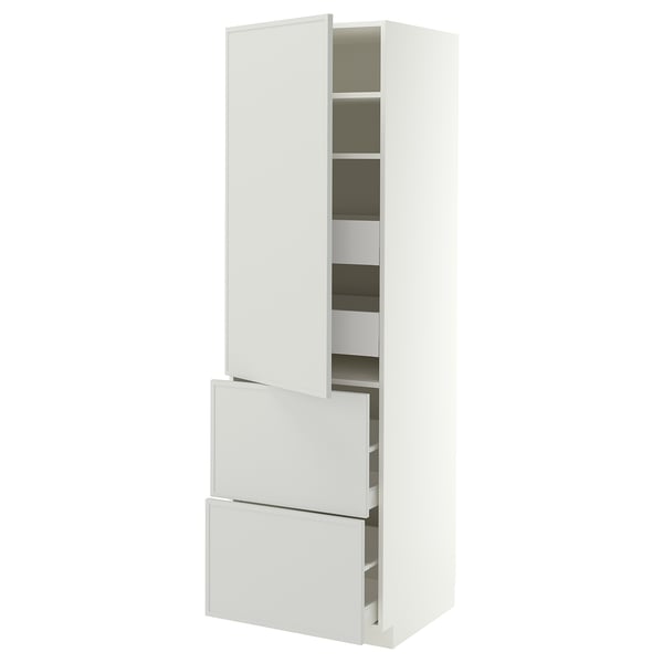 METOD / MAXIMERA Élément haut+tablettes/4tir/pte/2fc