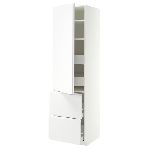 METOD / MAXIMERA Élément haut+tablettes/4tir/pte/2fc