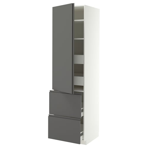 METOD / MAXIMERA Élément haut+tablettes/4tir/pte/2fc