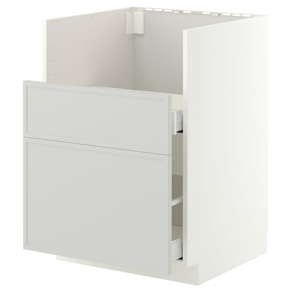 METOD / MAXIMERA Rgt bs pr évier TALLSJÖN, blanc/Aspudden gris clair, 60x60 cm