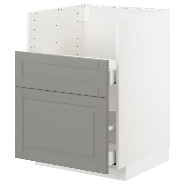 METOD / MAXIMERA Rgt bs pr évier TALLSJÖN, blanc/Bodbyn gris, 60x60 cm