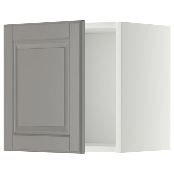 METOD Rangement mural, blanc/Bodbyn gris, 40x40 cm