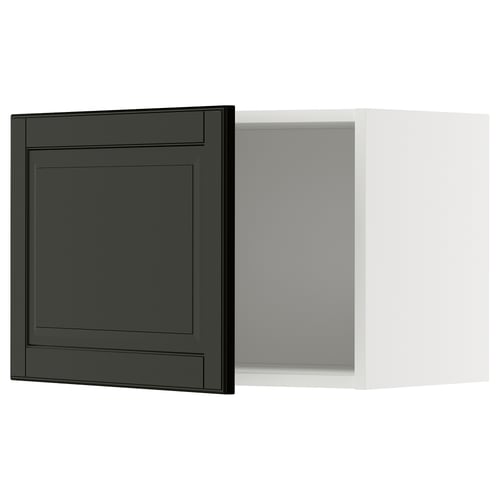 METOD Rangement mural, blanc/Bodbyn noir, 60x40 cm