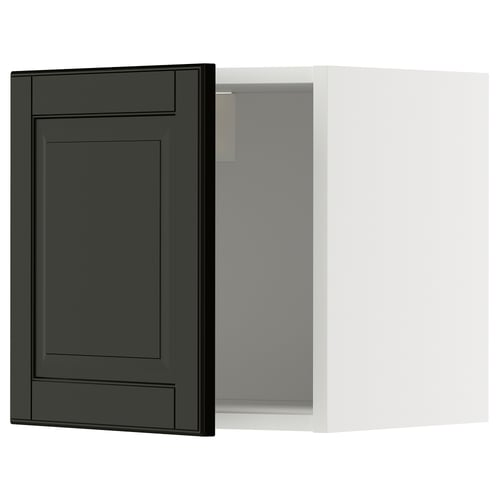 METOD Rangement mural, blanc/Bodbyn noir, 40x40 cm