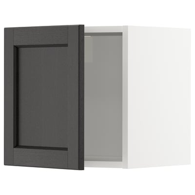 METOD Rangement mural, blanc/Lerhyttan teinté noir, 40x40 cm