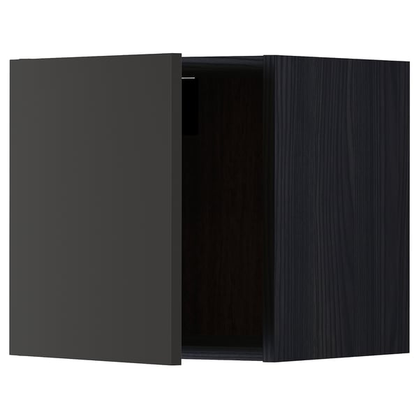 METOD Rangement mural, noir/Nickebo anthracite mat, 40x40 cm