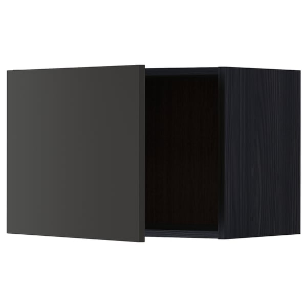 METOD Rangement mural, noir/Nickebo anthracite mat, 60x40 cm