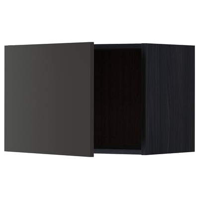 METOD Rangement mural, noir/Nickebo anthracite mat, 60x40 cm
