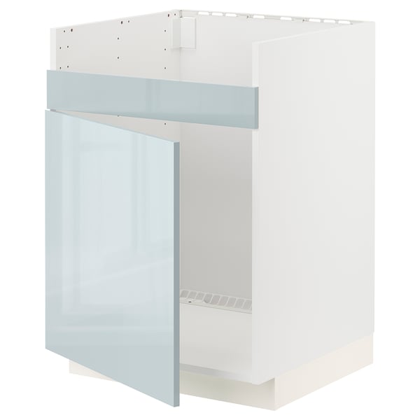 METOD Rangemt bas pour évier 1 bac HAVSEN, blanc/Kallarp bleu gris clair, 60x60 cm