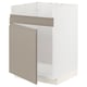 METOD Rangemt bas pour évier 1 bac HAVSEN, blanc/Upplöv beige foncé mat, 60x60 cm