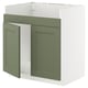 METOD Rangemt bas pr évier 2 bacs HAVSEN, blanc/Axstad gris vert, 80x60 cm