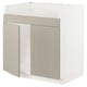 METOD Rangemt bas pr évier 2 bacs HAVSEN, blanc/Stensund beige, 80x60 cm