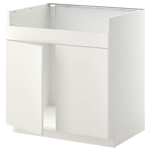 METOD Rangemt bas pr évier 2 bacs HAVSEN, blanc/Veddinge blanc, 80x60 cm
