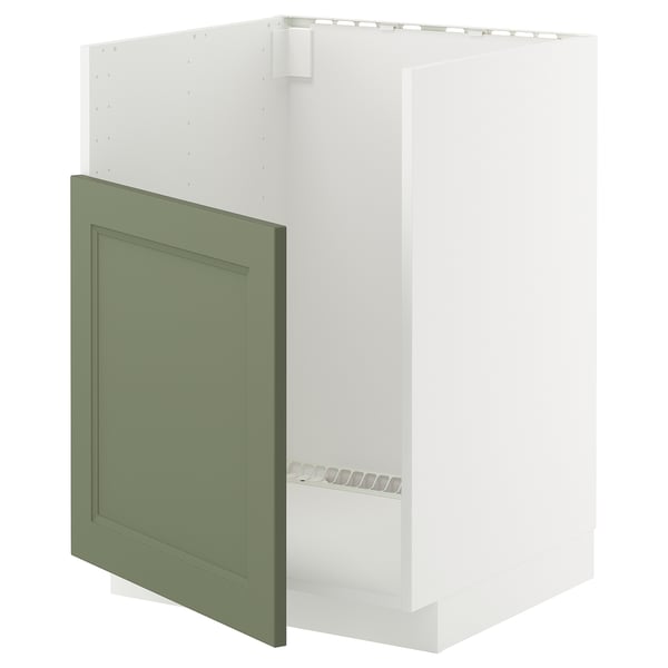 METOD Rgt bs pr évier TALLSJÖN, blanc/Axstad gris vert, 60x60 cm