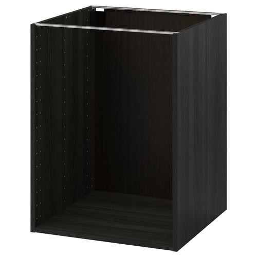METOD Structure élément bas, effet bois noir, 60x60x80 cm