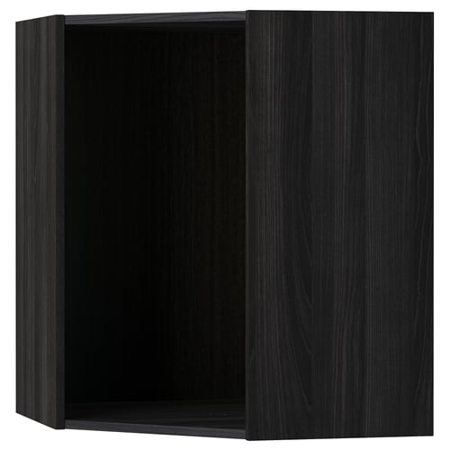 METOD Structure élément mural d'angle, effet bois noir, 68x68x80 cm