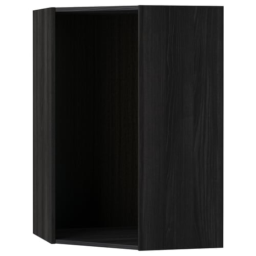 METOD Structure élément mural d'angle, effet bois noir, 68x68x100 cm
