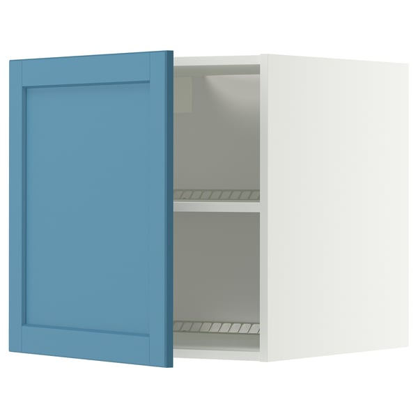 METOD Surmeuble réfr/cong, blanc/Lerhyttan bleu, 60x60 cm