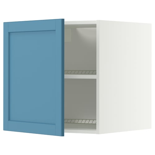 METOD Surmeuble réfr/cong, blanc/Lerhyttan bleu, 60x60 cm