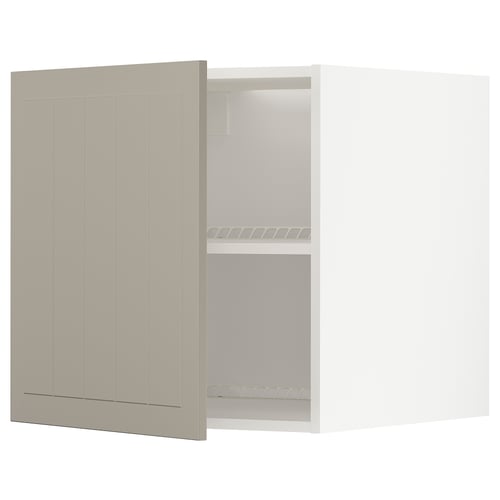 METOD Surmeuble réfr/cong, blanc/Stensund beige, 60x60 cm