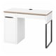 MICKE Bureau, blanc/anthracite, 105x50 cm