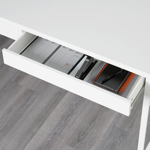 MICKE Bureau, blanc, 142x50 cm