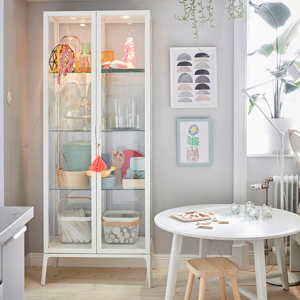 MILSBO Vitrine, blanc, 73x175 cm