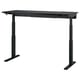 MITTZON Bureau assis/debout, électrique plaqué frêne teinté noir/noir, 160x60 cm