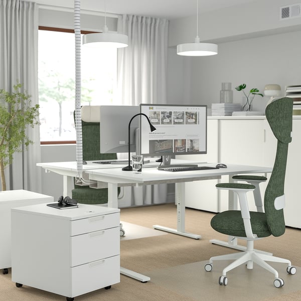 MITTZON Bureau, blanc, 140x60 cm