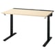 MITTZON Bureau, plaqué bouleau/noir, 120x80 cm