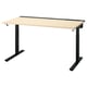 MITTZON Bureau, plaqué bouleau/noir, 140x80 cm