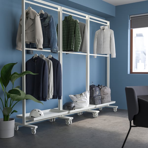 MITTZON Structure av roul/tringle, blanc, 85x205 cm