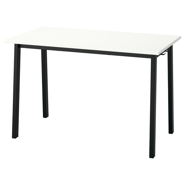 MITTZON Table conférence, blanc/noir, 120x68x75 cm