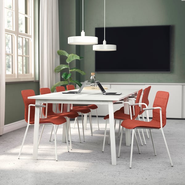 MITTZON Table conférence, blanc, 120x108x75 cm