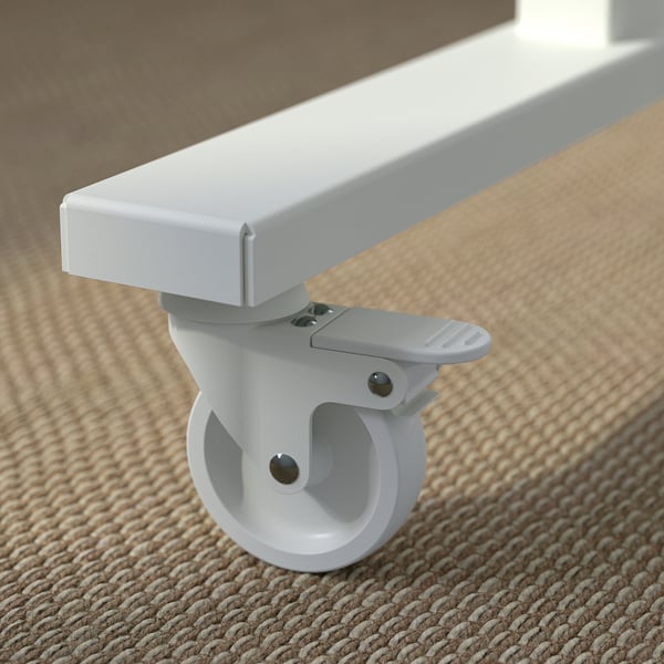 MITTZON Table pliante à roulettes, blanc, 140x70 cm