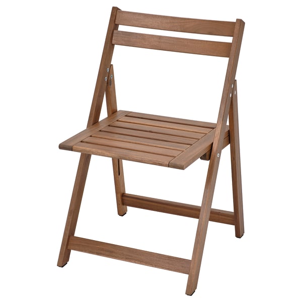 NÄMMARÖ Chaise, extérieur, pliable/teinté brun clair