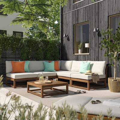 NÄMMARÖ Module siège canapé modulable, ext, teinté brun clair, 81x81 cm
