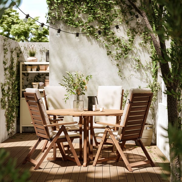 NÄMMARÖ Table+4 chais doss régl, extérieur