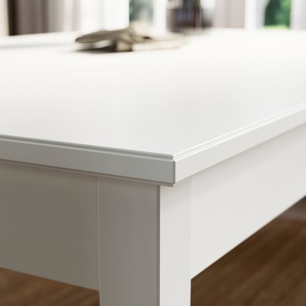 NÄSINGE Table extensible, blanc, 130/190x80 cm