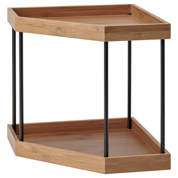 NÅLBLECKA Étagère d'angle, métal/bambou pour plan de travail