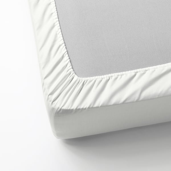 NATTJASMIN Drap housse, blanc, 140x200 cm
