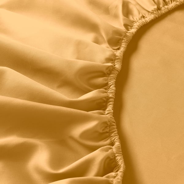 NATTJASMIN Drap housse, jaune, 140x200 cm
