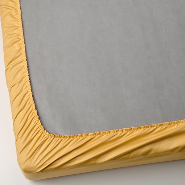 NATTJASMIN Drap housse, jaune, 140x200 cm
