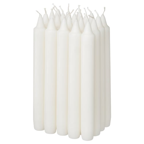 NEJLIKSYREN Bougie classique non parfumée, naturel, 19 cm 6 hr
