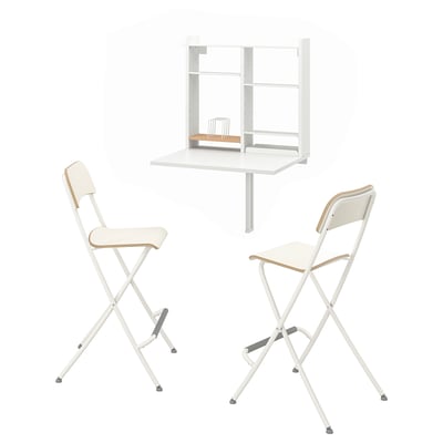 NORBERG / FRANKLIN Table et 2 chaises, blanc/blanc