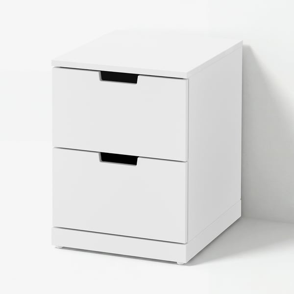 NORDLI Commode 2 tiroirs, blanc, 40x54 cm