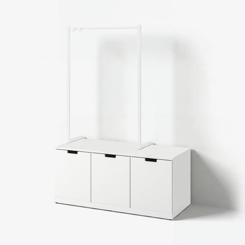 NORDLI Commode 3 tiroirs, blanc, 120x169 cm