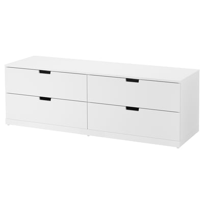 NORDLI Commode 4 tiroirs, blanc, 160x54 cm