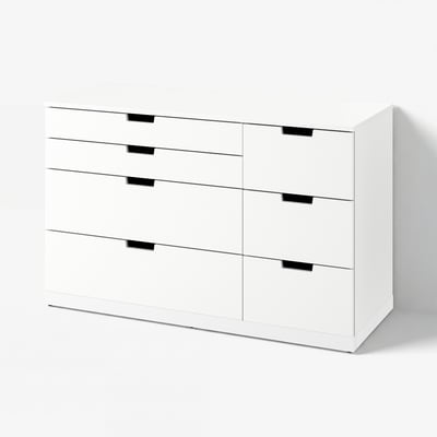 NORDLI Commode 7 tiroirs, blanc, 120x76 cm